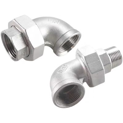 Acier inoxydable argent BSP NPT G BSPT Femme mâle fil de coulée Union raccords de coude