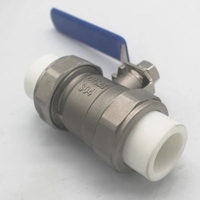 Valve à billes d'eau soudés à chaud à double union en acier inoxydable pour applications industrielles