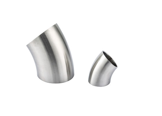 Sanitaire 304/ 316L Pipe en acier inoxydable 45 degrés à coude adapté pour la connexion de soudage