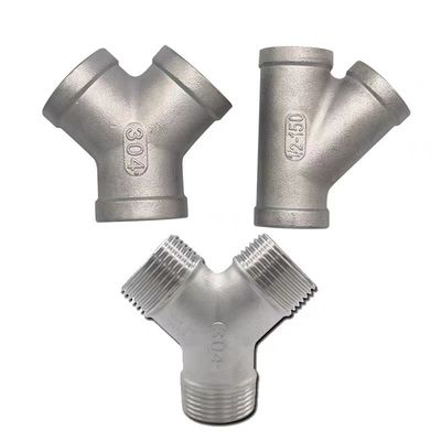 Coulée WZ en acier inoxydable 201 304 316 en forme de Y, joint de fixation à fil interne NPT BSP