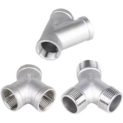 Coulée WZ en acier inoxydable 201 304 316 en forme de Y, joint de fixation à fil interne NPT BSP