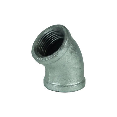 Pipe de fer ductile en acier galvanisé raccords de tuyauterie standard connexion femelle 45 degrés coude