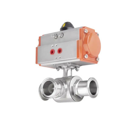 Installation rapide WZ SS304 classe sanitaire 25 38 soupape à bille 3 voies avec finition argentée