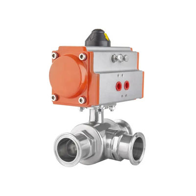Installation rapide WZ SS304 classe sanitaire 25 38 soupape à bille 3 voies avec finition argentée