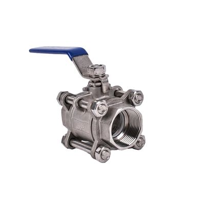 DN15-DN100 soupape à bille en acier inoxydable sanitaire 304 à trois pièces pour support personnalisé