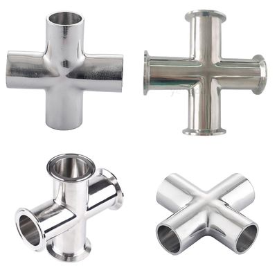 Acier inoxydable sanitaire ISO sur mesure 304 316 4 voies de tuyauterie