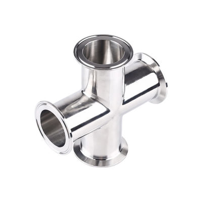 Acier inoxydable sanitaire ISO sur mesure 304 316 4 voies de tuyauterie