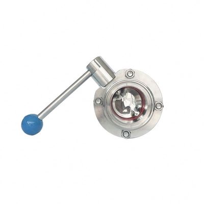 304 316L soupape de papillon en acier inoxydable à filetage sanitaire pour support sur mesure OEM
