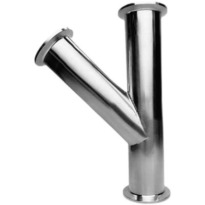 Équivalent en acier inoxydable 304 316 Sanitaire serré latéralement Tee 45 degrés Y raccord de tuyau de branche
