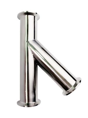 Équivalent en acier inoxydable 304 316 Sanitaire serré latéralement Tee 45 degrés Y raccord de tuyau de branche