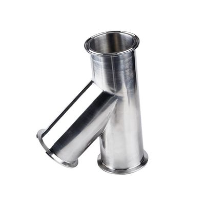 Équivalent en acier inoxydable 304 316 Sanitaire serré latéralement Tee 45 degrés Y raccord de tuyau de branche