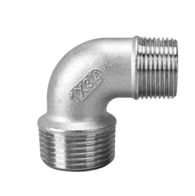 Coupe à tête ronde en acier inoxydable 304 double mâle fileté à 90 degrés