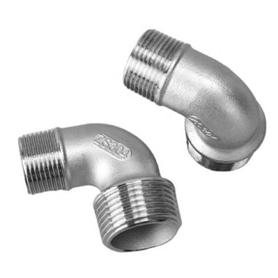 Coupe à tête ronde en acier inoxydable 304 double mâle fileté à 90 degrés