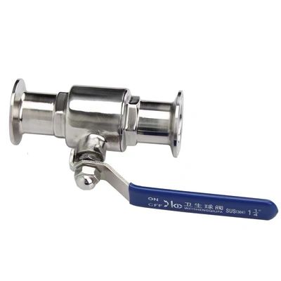 Ventilateur à billes droites à 2 voies DIN SMS WZ Sanitaire en acier inoxydable 304 316 316L Tri Clamp