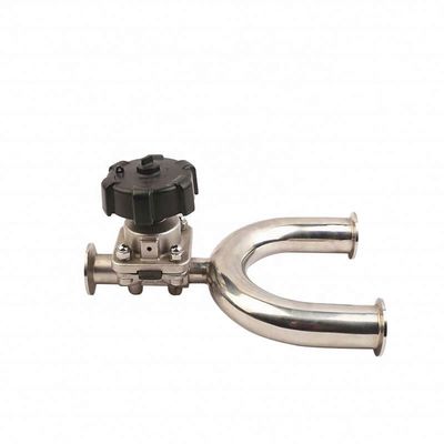 Valve de diaphragme en acier inoxydable hygiénique de type U avec matériau de carrosserie SS304/SS316L