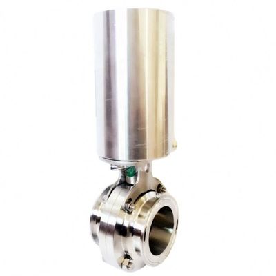Valve pneumatique à papillon en acier inoxydable sanitaire 304 316L avec actionneur pneumatique