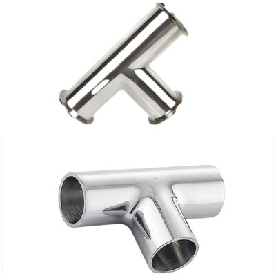 DN15-DN300 Sanitaire de qualité alimentaire en acier inoxydable Sanitaire soudure/clampe égale Tee SS304 316L