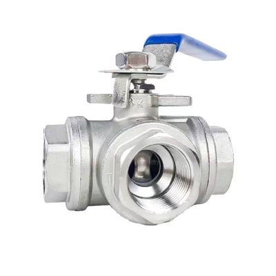 Codes de tête cylindrique WZ SS201 304 316 3 voies de soupape à extrémité filetée NPT BSP BSPT Argent