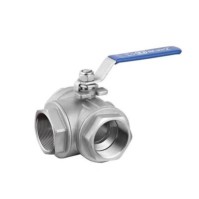 Codes de tête cylindrique WZ SS201 304 316 3 voies de soupape à extrémité filetée NPT BSP BSPT Argent