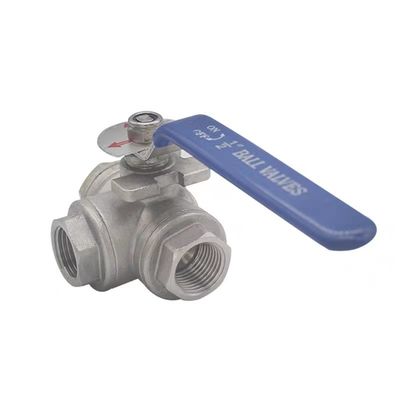Codes de tête cylindrique WZ SS201 304 316 3 voies de soupape à extrémité filetée NPT BSP BSPT Argent