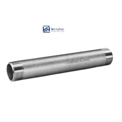 Acier inoxydable forgé 304 316 316L Tuyau sans soudure mâle double fil baril téton 1" DN25 NPT BSPT