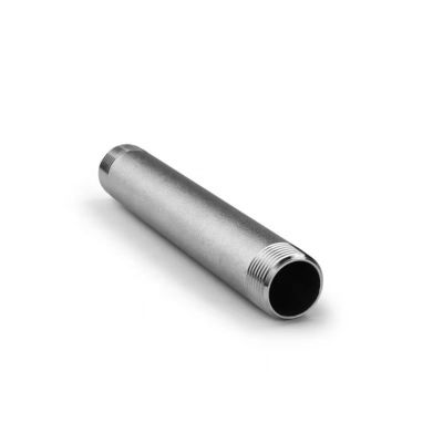 Acier inoxydable forgé 304 316 316L Tuyau sans soudure mâle double fil baril téton 1" DN25 NPT BSPT