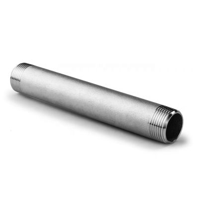 Acier inoxydable forgé 304 316 316L Tuyau sans soudure mâle double fil baril téton 1" DN25 NPT BSPT