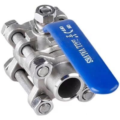 Valve à bille en acier inoxydable argenté 201 304 316 à soudage par bout avec commande manuelle de la poignée NPT BSP BSPT
