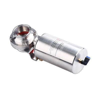 Valve de papillon pneumatique sanitaire de qualité alimentaire avec 304 316L en acier inoxydable et pince
