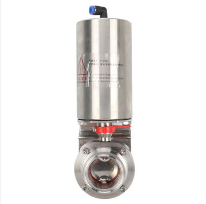 Valve papillon de l'industrie alimentaire avec structure en acier inoxydable et certification ISO9001