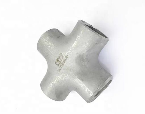 Pipe de soudage à bout en acier inoxydable SCH40S équipée d'un connecteur croisé 4 voies de 1 à 4 pouces DN25 à DN100