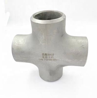 Pipe de soudage à bout en acier inoxydable SCH40S équipée d'un connecteur croisé 4 voies de 1 à 4 pouces DN25 à DN100