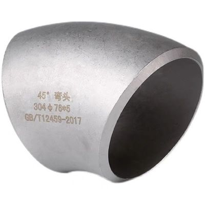 Acier inoxydable 304 316 45 degrés long rayon coude 1"-4" DN25-DN100 Code de tête cylindrique