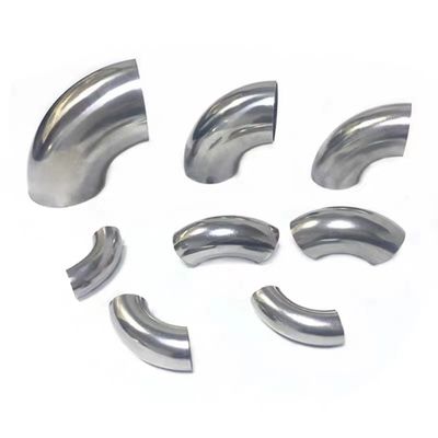 Pipe en acier inoxydable sanitaire 304 316 90 degrés soudée avec une couture de coude avec norme ANSI