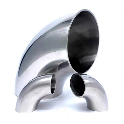 Pipe en acier inoxydable sanitaire 304 316 90 degrés soudée avec une couture de coude avec norme ANSI