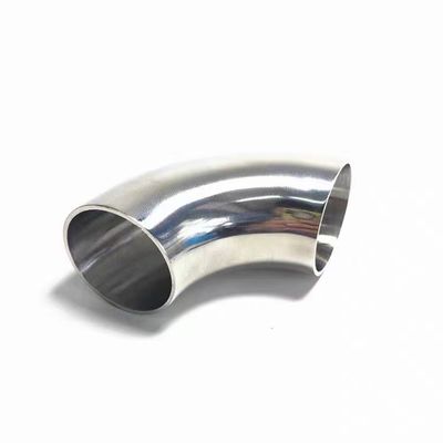 Pipe en acier inoxydable sanitaire 304 316 90 degrés soudée avec une couture de coude avec norme ANSI