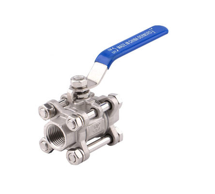 Ventilateur à bille de tête ronde 1/2 pouce NPT fileté en acier inoxydable 304 Femme 3 pièces plein port