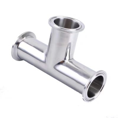 Acier inoxydable 316 304 Polissage Sanitaire Ss304 Tri-Clamped à trois voies Tee égal pour le lait alimentaire