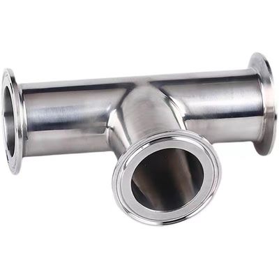 Acier inoxydable 316 304 Polissage Sanitaire Ss304 Tri-Clamped à trois voies Tee égal pour le lait alimentaire