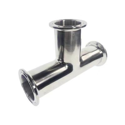 Acier inoxydable 316 304 Polissage Sanitaire Ss304 Tri-Clamped à trois voies Tee égal pour le lait alimentaire