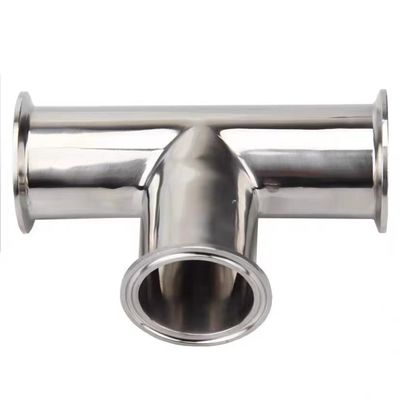 Acier inoxydable 316 304 Polissage Sanitaire Ss304 Tri-Clamped à trois voies Tee égal pour le lait alimentaire