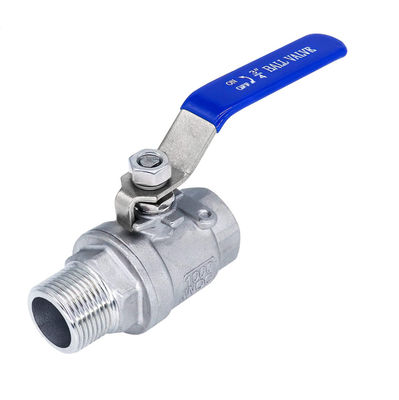 Acier inoxydable industriel 316 2" NPT Femme soupape à bille à port complet poignée en vinyle WOG1000