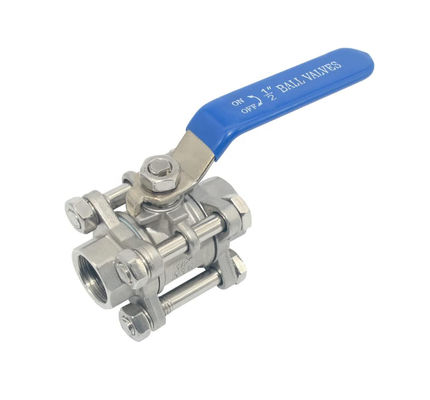 Fil féminin 1/2 " Valve à bille à port complet 3 pièces en acier inoxydable 316 NPT WOG1000 Standard