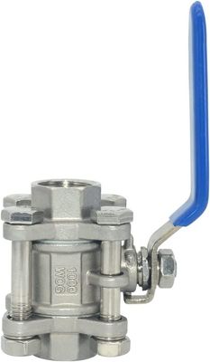 Fil féminin 1/2 " Valve à bille à port complet 3 pièces en acier inoxydable 316 NPT WOG1000 Standard