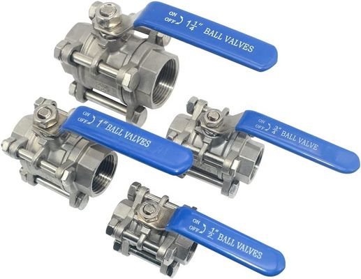 Fil féminin 1/2 " Valve à bille à port complet 3 pièces en acier inoxydable 316 NPT WOG1000 Standard