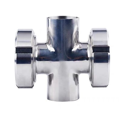SS304/SS316L en acier inoxydable 4 voies en verre de vision transversale pour soudage hygiénique des fesses