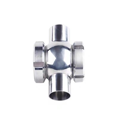 SS304/SS316L en acier inoxydable 4 voies en verre de vision transversale pour soudage hygiénique des fesses