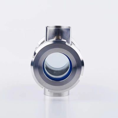 SS304/SS316L en acier inoxydable 4 voies en verre de vision transversale pour soudage hygiénique des fesses