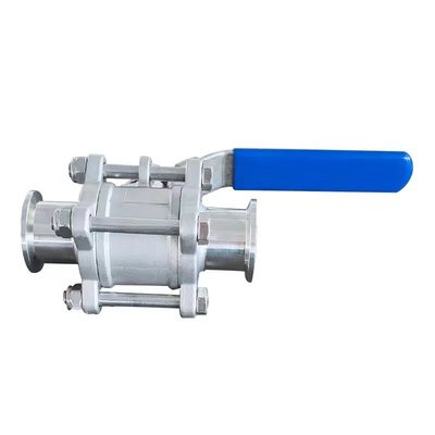 Valve à bille à triclampe en acier inoxydable sanitaire certifié ISO9001 304/316L pour l'eau