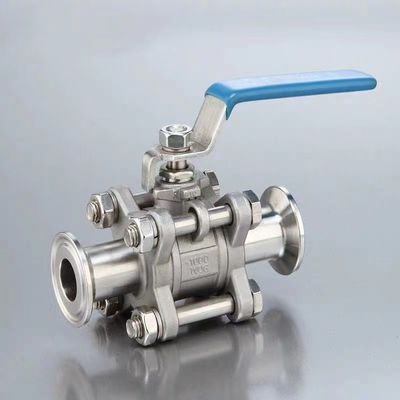 Valve à bille à triclampe en acier inoxydable sanitaire certifié ISO9001 304/316L pour l'eau